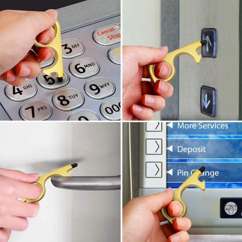 כלים לפתיחת דלתות ללא מגע עם תליון מחזיק מפתחות