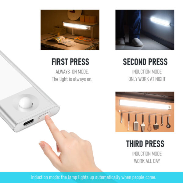 אורות ארון חיישן תנועה נטענים – תמונה 4